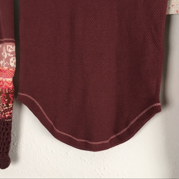 🔥SALE! SALE! SALE🔥 NWT Sexy Free People In The Mix Cuff Top in Rio Vino XS - Picture 7 of 13